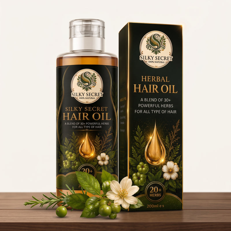 Silky Secret 100% Natural Herbal Hair Oil – 20+ Powerful Herbs